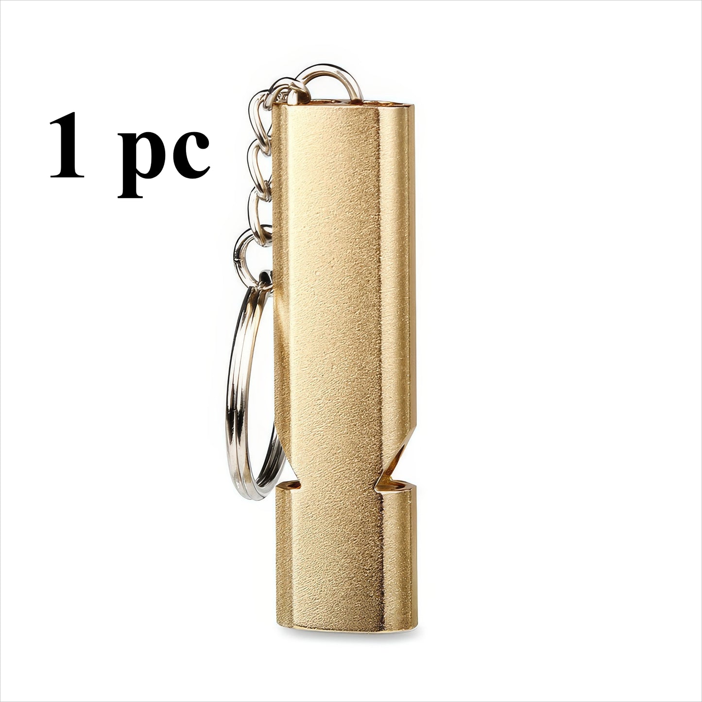 1/2 Survival Whistle Keychain Gold, Double Hole Design, Suitable for Camping Emergency and Rescue, Warning Whistle