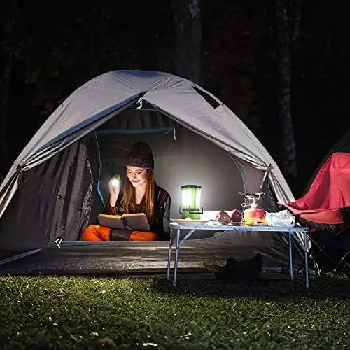 Rechargeable LED Camping Lantern, 600LM with Detachable Flashlight, USB & Car Charger Included for Emergency and Outdoor Use