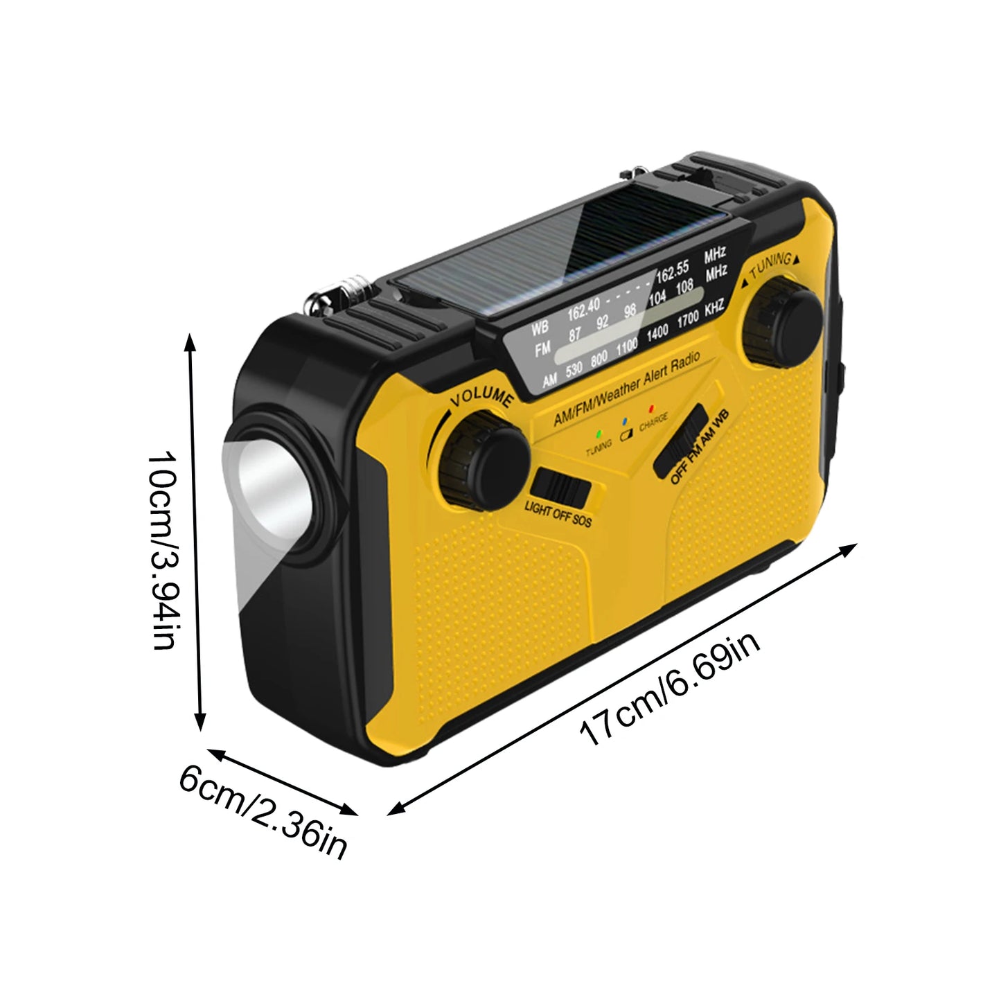 3000mAh Emergency Radio Solar Hand Crank