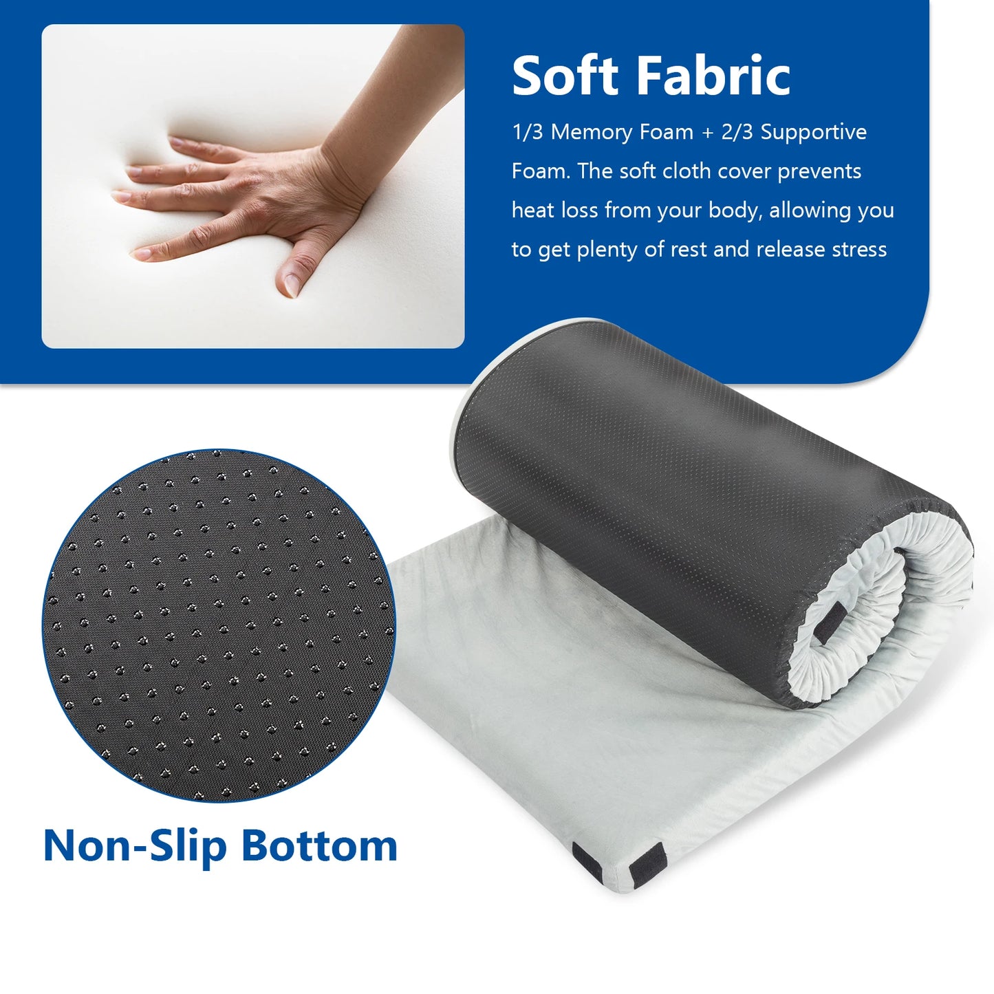 75"D X 25"W X 3"H Memory Foam Camping Mattress