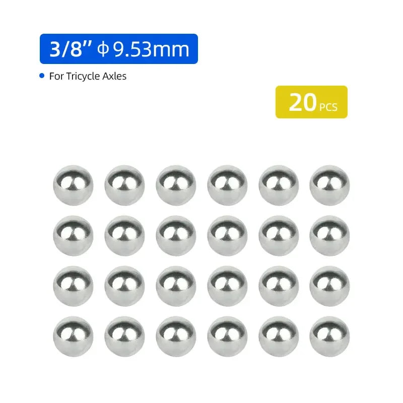 144/20pcs Bicycle Carbon Steel Loose Ball Bearing Dia. 1/4 1/8 3/8 3/16 5/16 5/32-inch 5mm 6mm for MTB Kids Bike Scooter