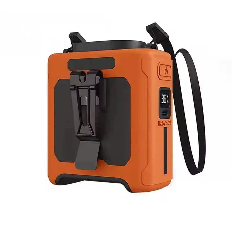 10000mAh Portable Mini Waist Fan Wearable Personal Fan 5 Speed USB Rechargeable Waist Clip Fan Mobile Power for Outdoor