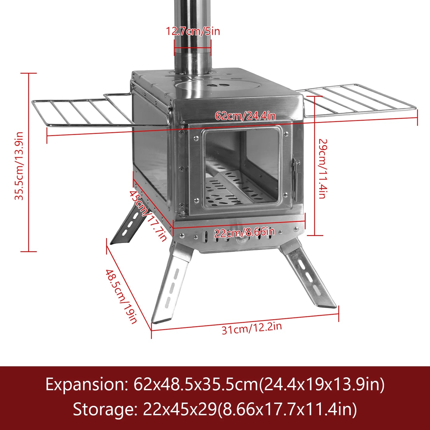 Stainless Steel Smokeless Fireplace