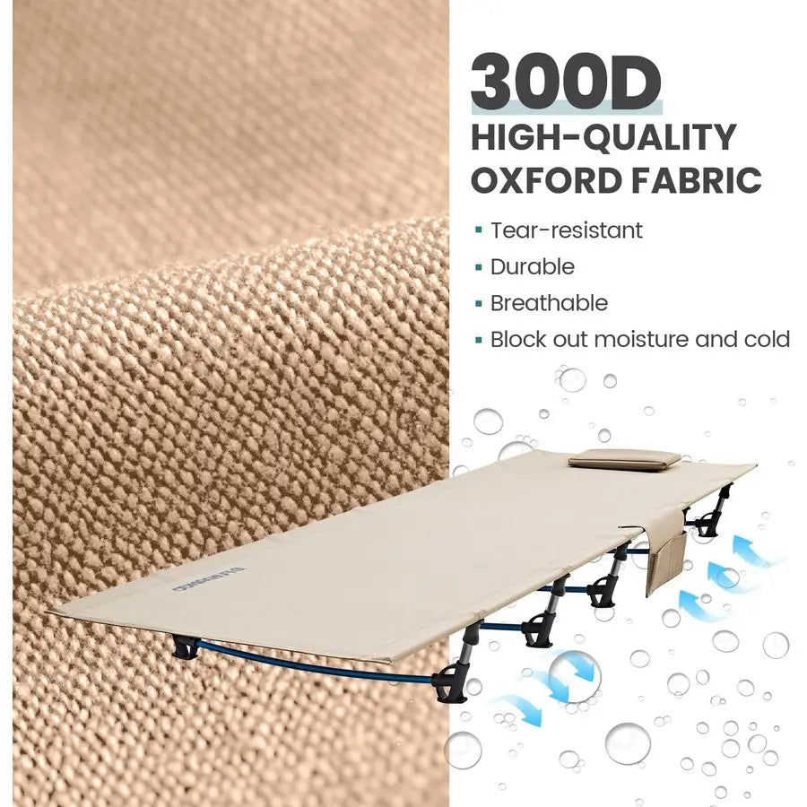 Ultralight Folding Camping Cot, Extra Long Backpacking Camping Cots for Adults Portable Cot Bed for Hiking Travel Home Mountaine