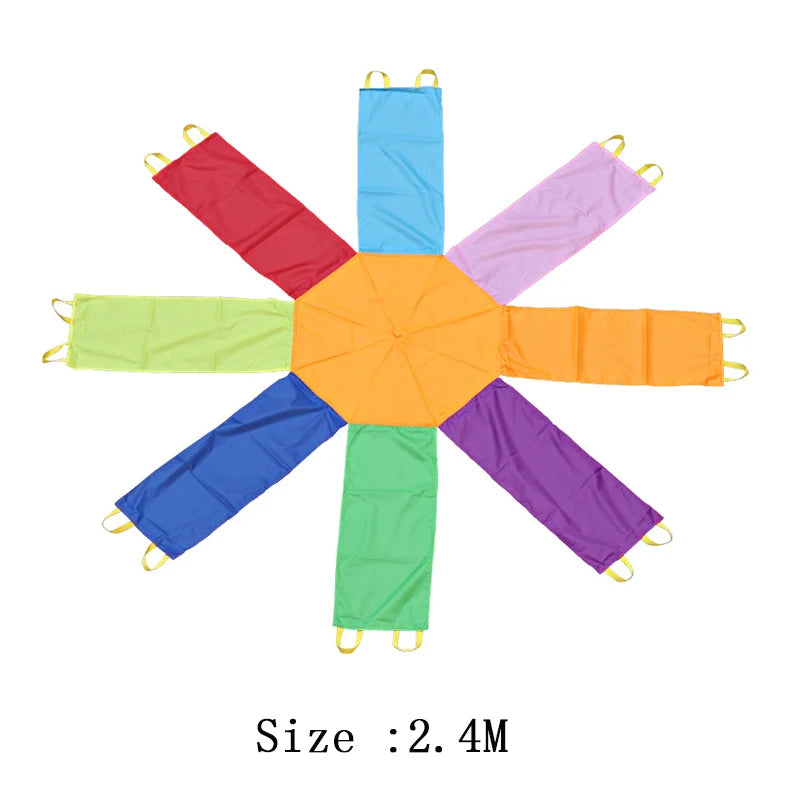 Childrens Rainbow Parachute Cooperative Play and Outdoor Playground Activities Team Building Games For Adults Kids Teens