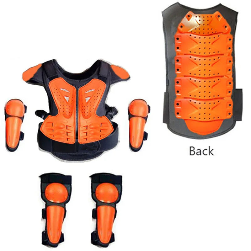 CE Motorcycle Kids Armor Vest Full Body Protective Gear Chest Spine Knee Elbow Guards Motocross Youth Riding Safety Clothing