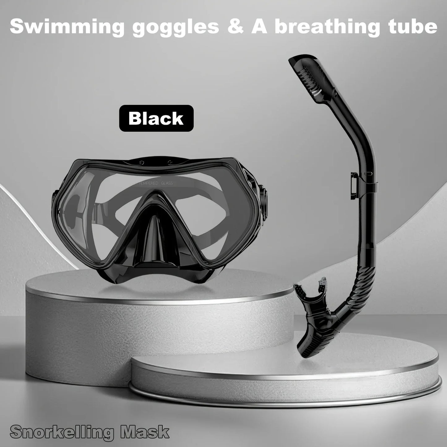 2026 New Scuba Diving Mask Snorkel Set For Adults Tempered Glass Professional Panoramic Snorkeling Gear Swimming Training