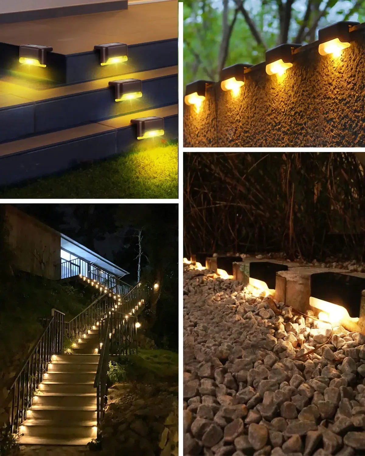 A set of 16 waterproof outdoor solar deck lights, suitable for outdoor fences,patios,decks,and walkways,equipped with LED lights