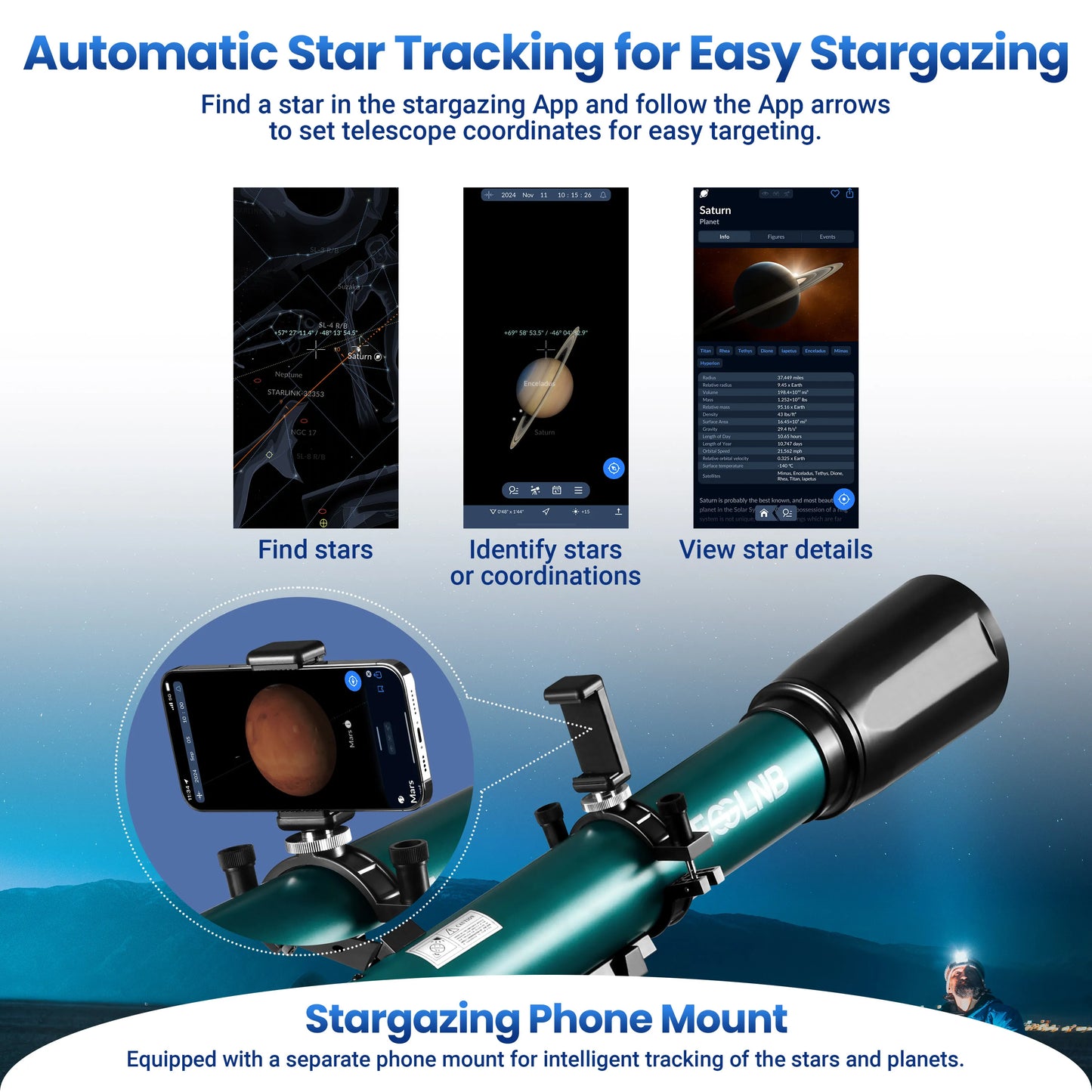 Astronomical Telescope 80mm Lens 210X