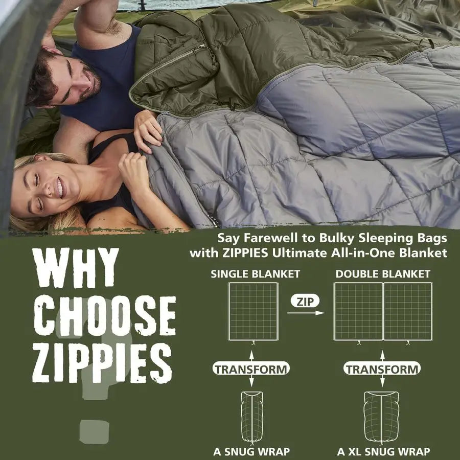 Thinsulate Insulation Puffy Camping Blanket for Cold Weather, Queen Size Warm Camping Quilt with Zipper, Waterproof Outdoor Slee