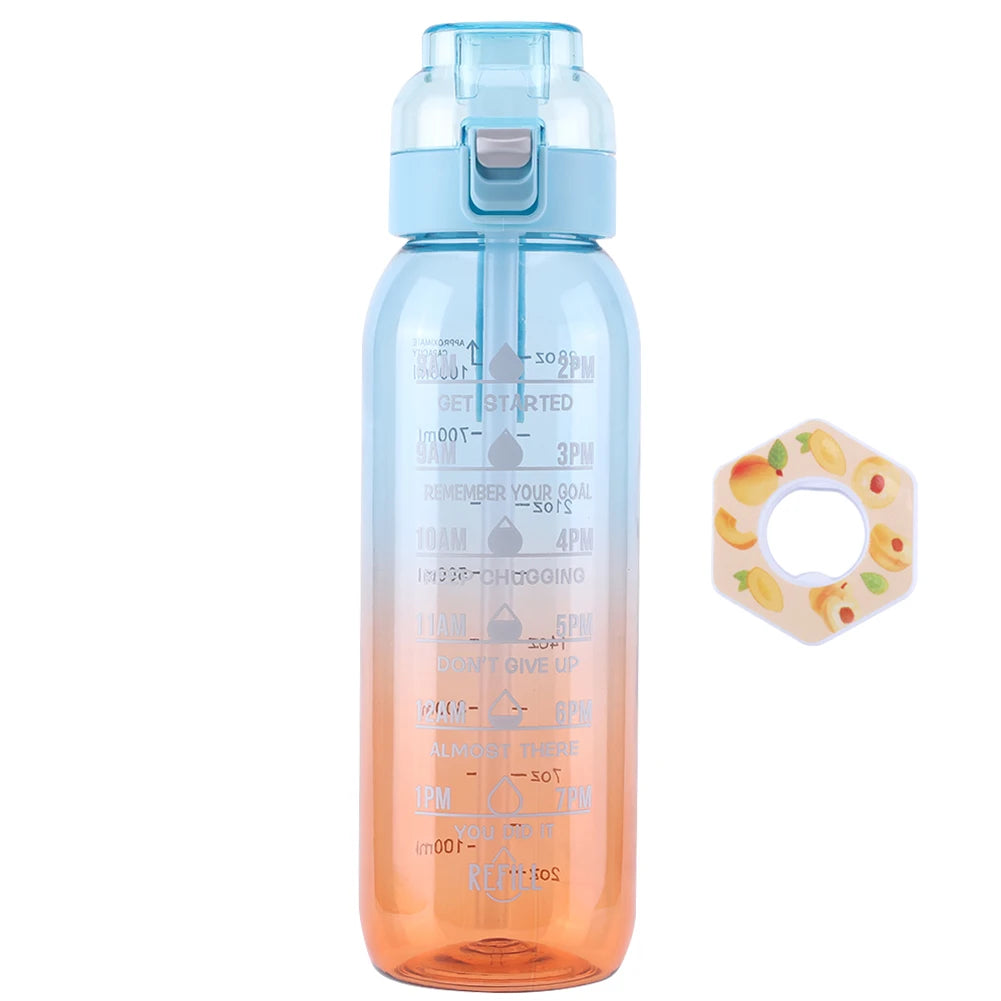 1000ML Fragrance Smelling Water Bottle Portable Air Water Up Bottle Scent Straw Water Cup with Flavor Pod for Outdoor Sports