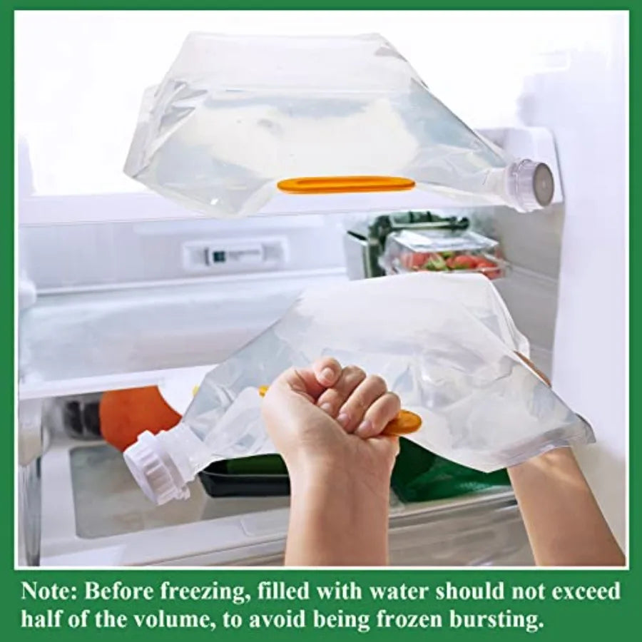 36 Pcs 1.3 Gallon Collapsible Clear Water Storage Bag Freezable Foldable Plastic Container for Outdoor Camping Emergency Use