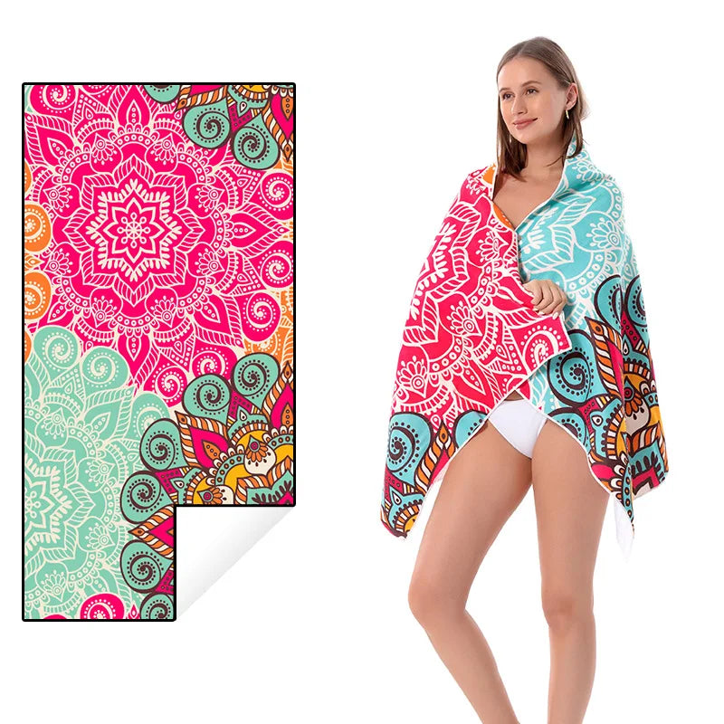 Quick-drying Microfiber Bath Towel Beach Resort Swimming Beach Towel single-sided Sweat Absorption Sun Beach Towel