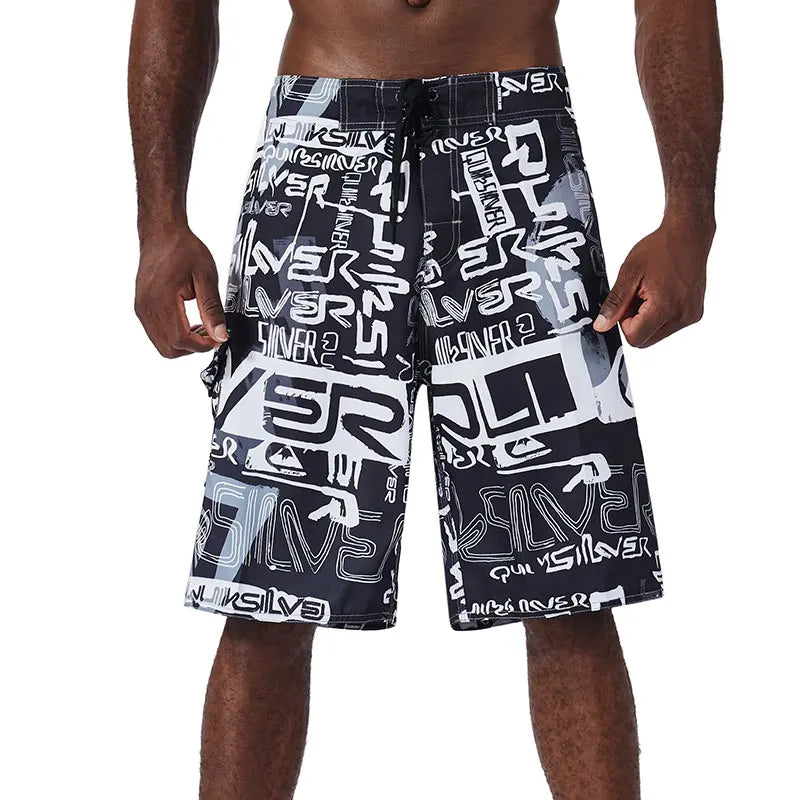Quick Drying Beach Shorts for Men Surf Beach Shorts Fast Dry Swim Trunks with Bermuda, Fitness Muscle Short Pants, Summer, New,