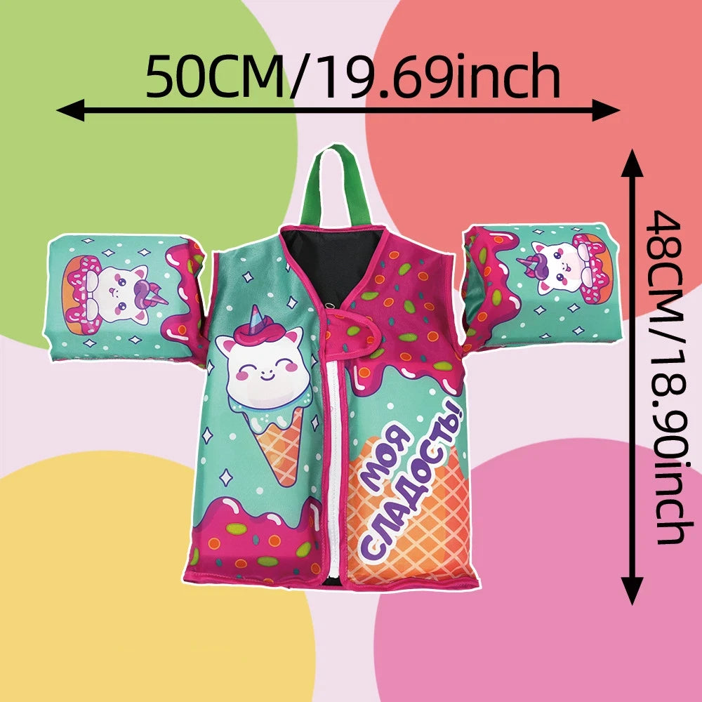 Kids Swimming Vest Unisex Float Jacket with Arm Buoyancy Life Saving Vest Water Safety Swimwear for Boys And Girls