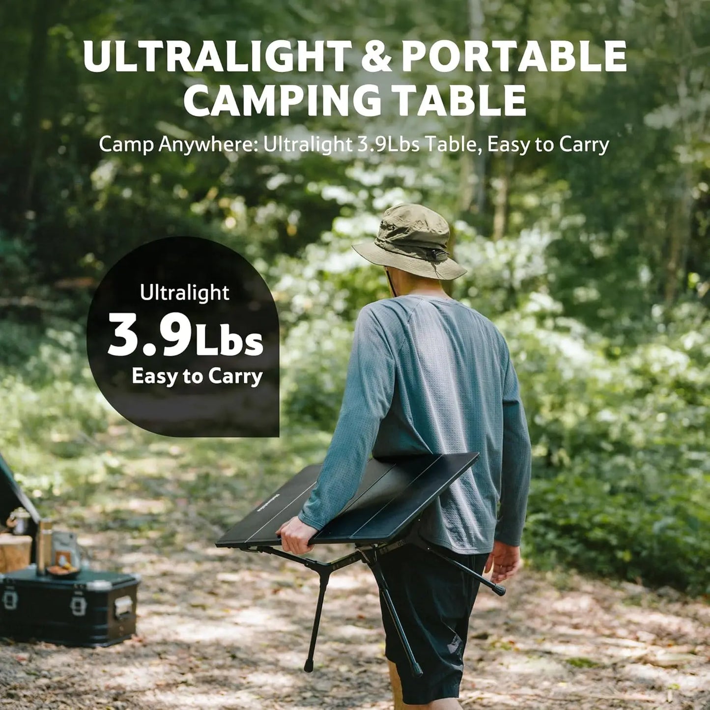 Portable Camping Table, Lightweight Folding for Hiking, Picnics, Beach Travel