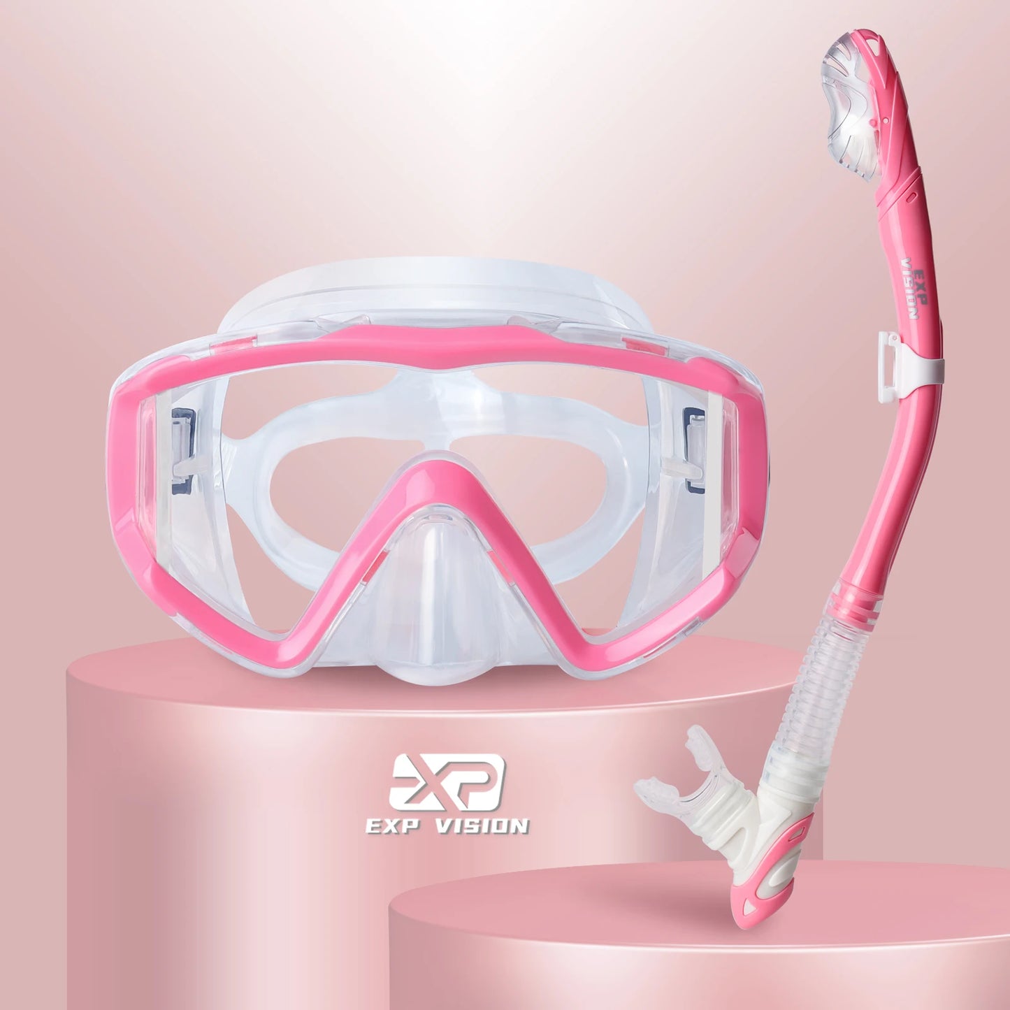 Dry Snorkel Set, Pano 3 Window Snorkel Mask, Anti-Fog Scuba Diving Goggle and Snorkel, Adult Snorkeling Swim Mask with PC Lens