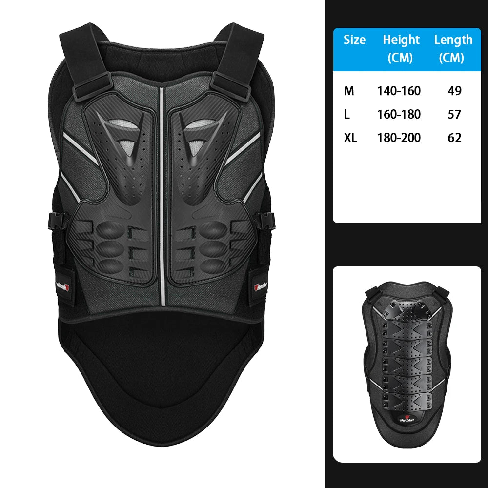 Men's Motorcycle Armor Anti-Fall Wear-Resistant Motorbike Jacket Body Armor Motocross Chest Back Protector Moto Riding Equipment