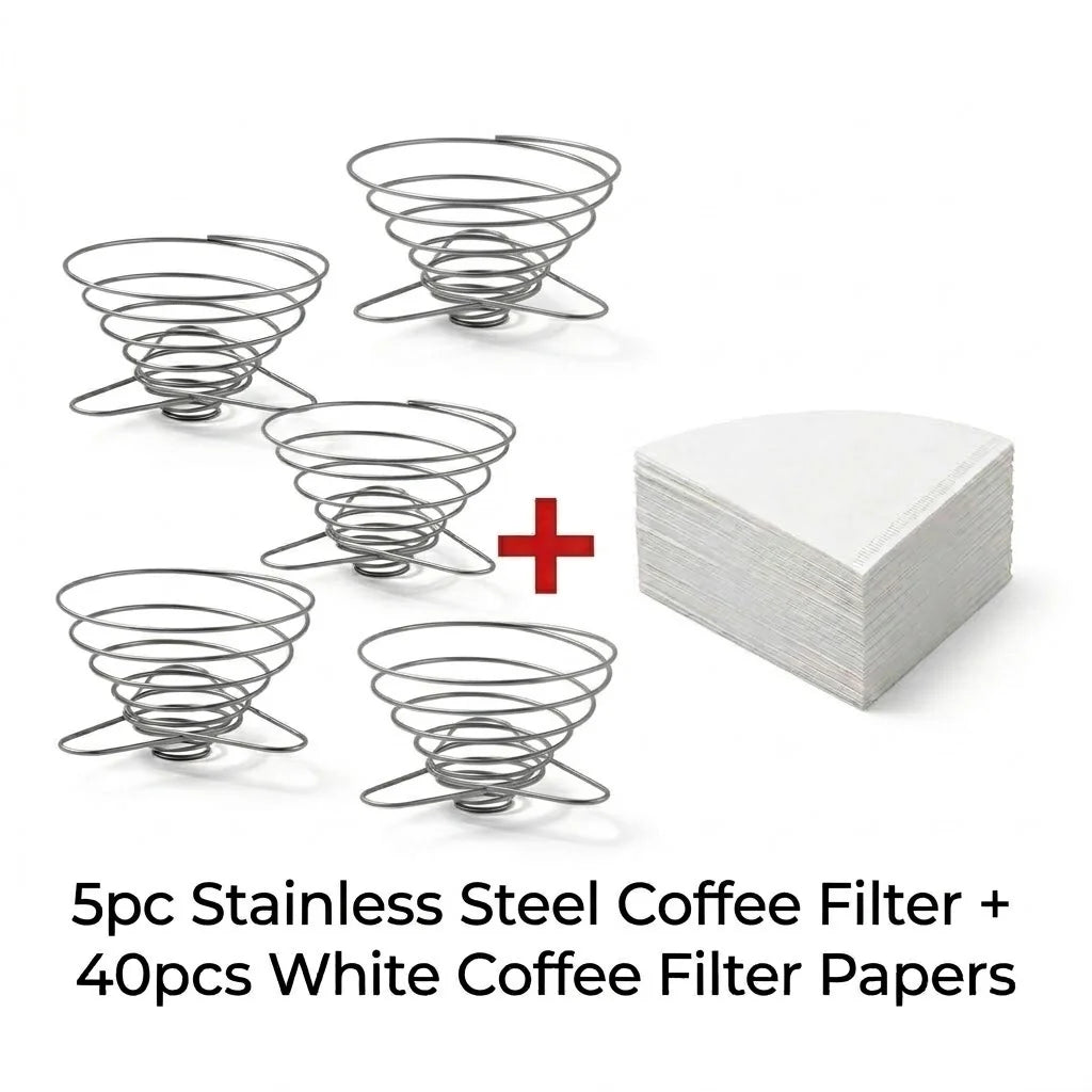 Foldable Coffee Filter Reusable Stainless Steel Camping Coffee Cup Filter Paper Dripper Barista Tools Brewing Funnel Filter Cup