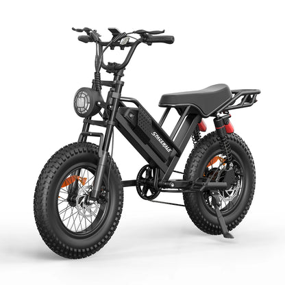 Electric Bike M7 for Teens,20" Ebike,750W Peak Motor,24.9mph,48V 15Ah Removable Battery,50 Miles Pure Electric,70 Miles PAS
