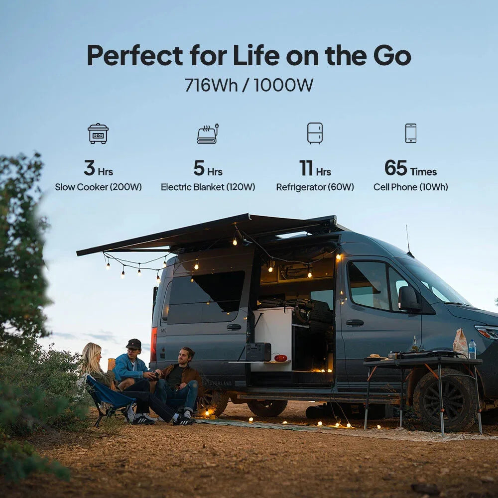 BLUETTI AC70 1000W 768Wh Portable Power Station Solar Generator for Off-Grid Living Outdoor Activities Power Bank
