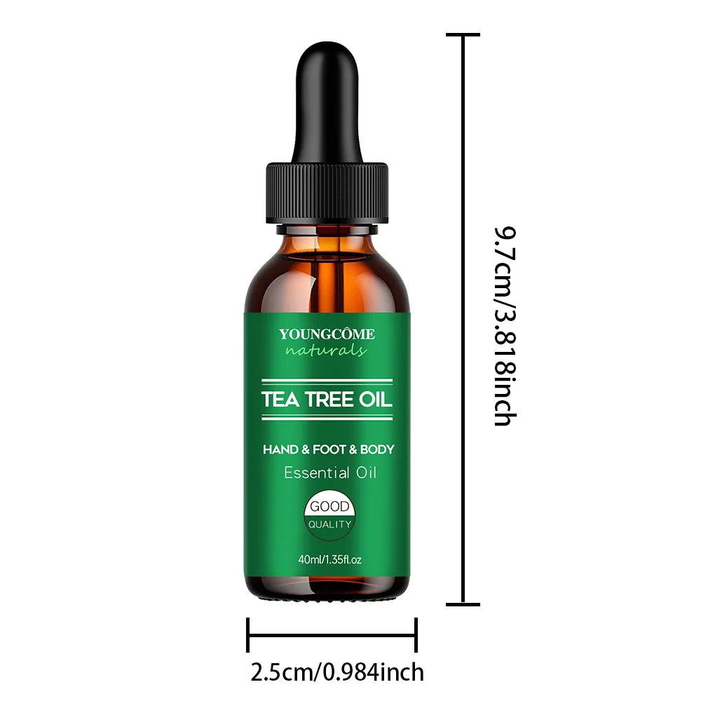 Tea tree essential oil for skin care, massage, shower, diffuser relaxing essential oil for face, body, nails, hair, skin care