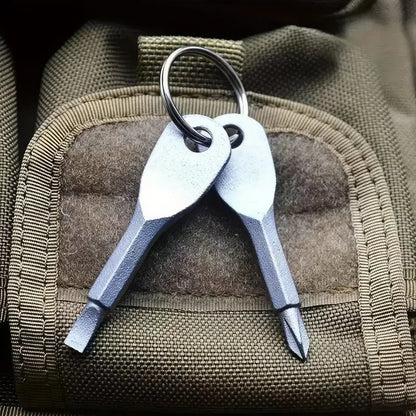 2 Keychain Screwdrivers in Black/silver, Portable Keychain Repair Tool, Suitable for Outdoor Camping Accessories