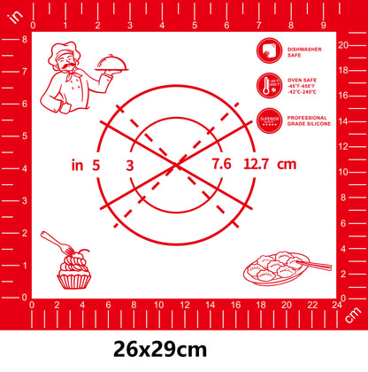 BUYYES 1PCS Silicone Baking Mat Kneading Pad Dough Mat Pizza Cake Dough Maker Kitchen Cooking Grill Non-Stick Gadgets Bakeware