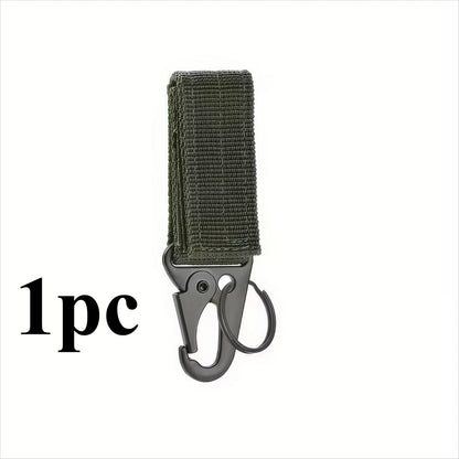 1 Piece of Nylon Tactical Clip Black/green, Outdoor Tactical Equipment, Key Buckle Velcro, Suitable for Outdoor and Daily Wear