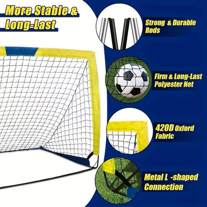 4'x 3' Portable  Soccer Goals ,2 Set Soccer Goal,for Backyard or Indoor Pop Up Soccer Net