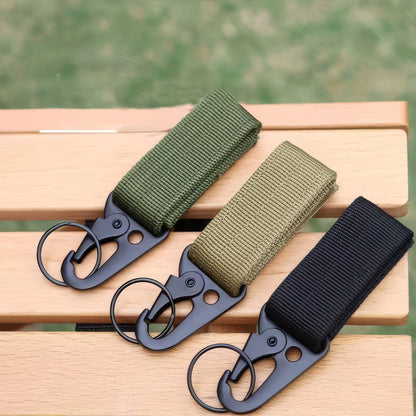 1 Piece of Nylon Tactical Clip Black/green, Outdoor Tactical Equipment, Key Buckle Velcro, Suitable for Outdoor and Daily Wear