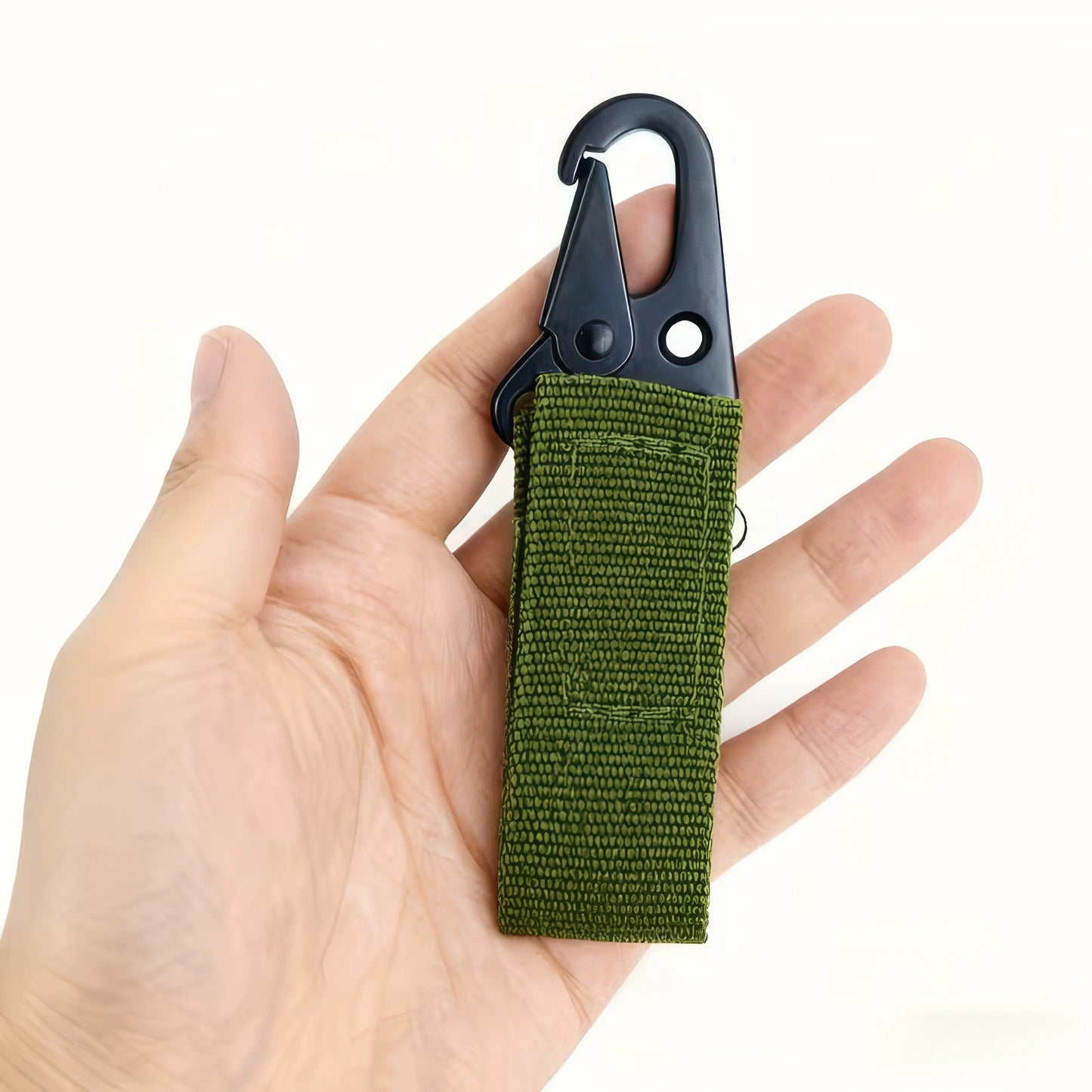 1 Piece of Nylon Tactical Clip Black/green, Outdoor Tactical Equipment, Key Buckle Velcro, Suitable for Outdoor and Daily Wear