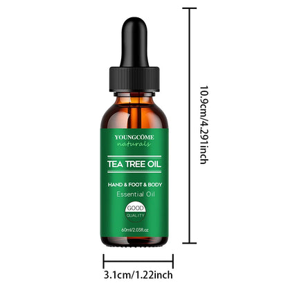 Tea tree essential oil for skin care, massage, shower, diffuser relaxing essential oil for face, body, nails, hair, skin care