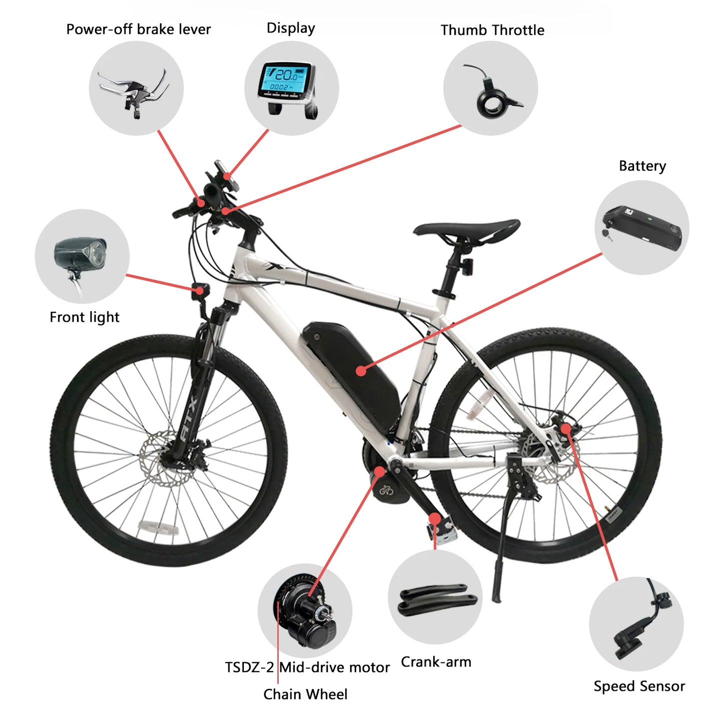 TSDZ2 TSDZ2B Tongsheng Mid Drive Motor 52T 48T 38T 36T 34T Chainwheel Chain Ring Set for Electric Bike Bicycle Kit