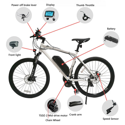 TSDZ2 TSDZ2B Tongsheng Mid Drive Motor 52T 48T 38T 36T 34T Chainwheel Chain Ring Set for Electric Bike Bicycle Kit
