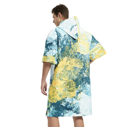 Nu-June-Quick Drying Microfiber Hooded Cloak for Surf, Wetsuit Changing Robe, Poncho Beach Towel, Quick Drying, Sports, Nu-June