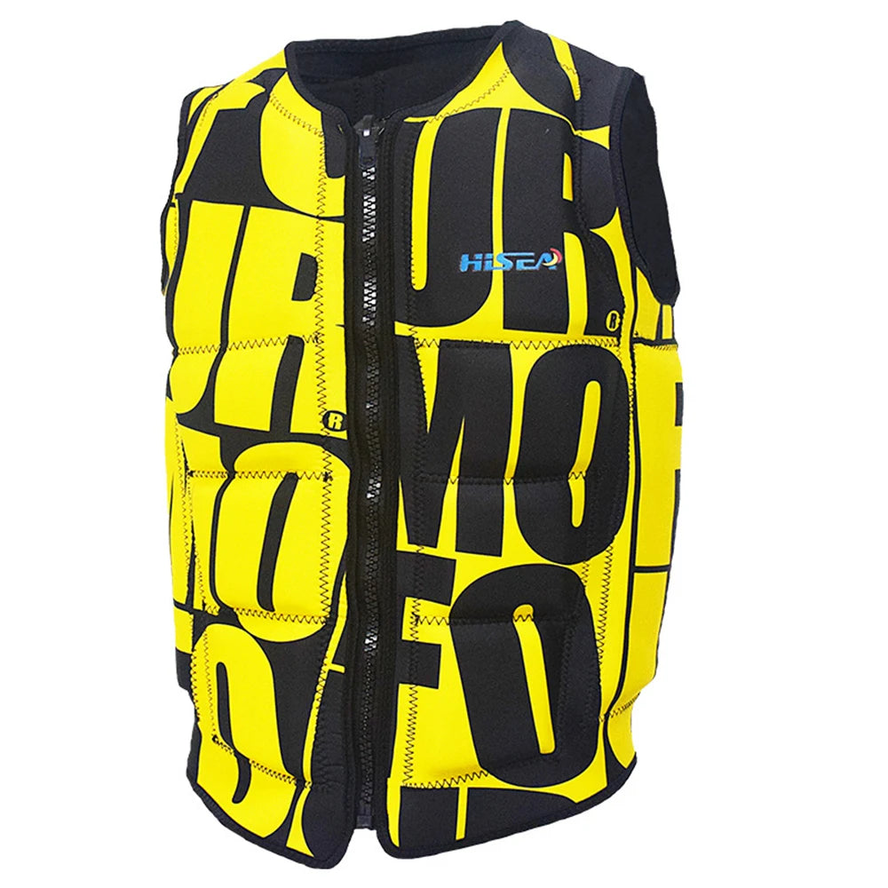 Life Vest Jet Ski Life Jacket Jet Pilot for Men Adult Comp Vest Impact Protection Lifejacket Neoprene PVC