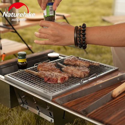 Naturehike Outdoor IGT Stove Portable Folding Stainless Steel Embedded BBQ Picnic Charcoal Grill Oven Tool Camping Accessories