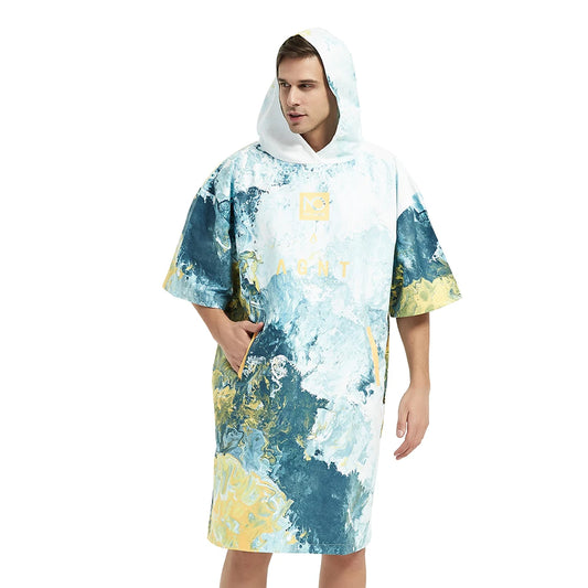 Nu-June-Quick Drying Microfiber Hooded Cloak for Surf, Wetsuit Changing Robe, Poncho Beach Towel, Quick Drying, Sports, Nu-June