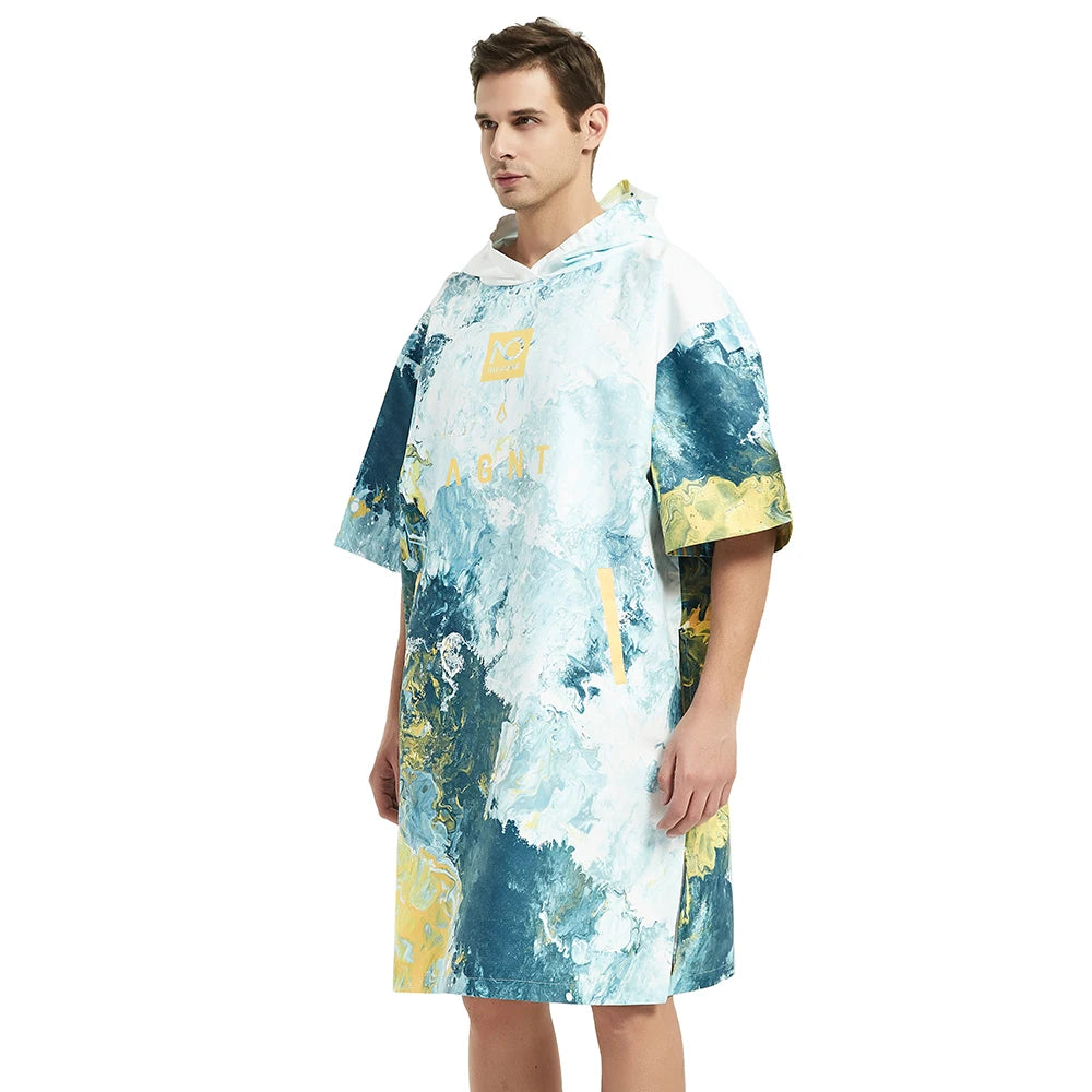 Nu-June-Quick Drying Microfiber Hooded Cloak for Surf, Wetsuit Changing Robe, Poncho Beach Towel, Quick Drying, Sports, Nu-June