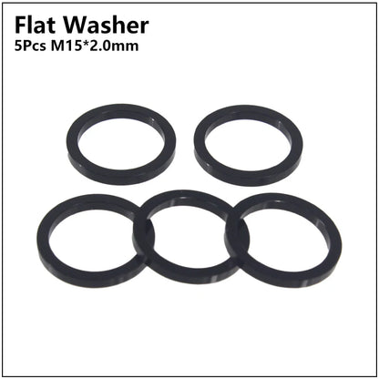HEPPE MTB Road Bike Thru Axle Washer M12 M15 Axle Spacer Bike Hub Tube Shaft Skewer Spacer 0.5/1/2/3/4/7.5mm Thickness