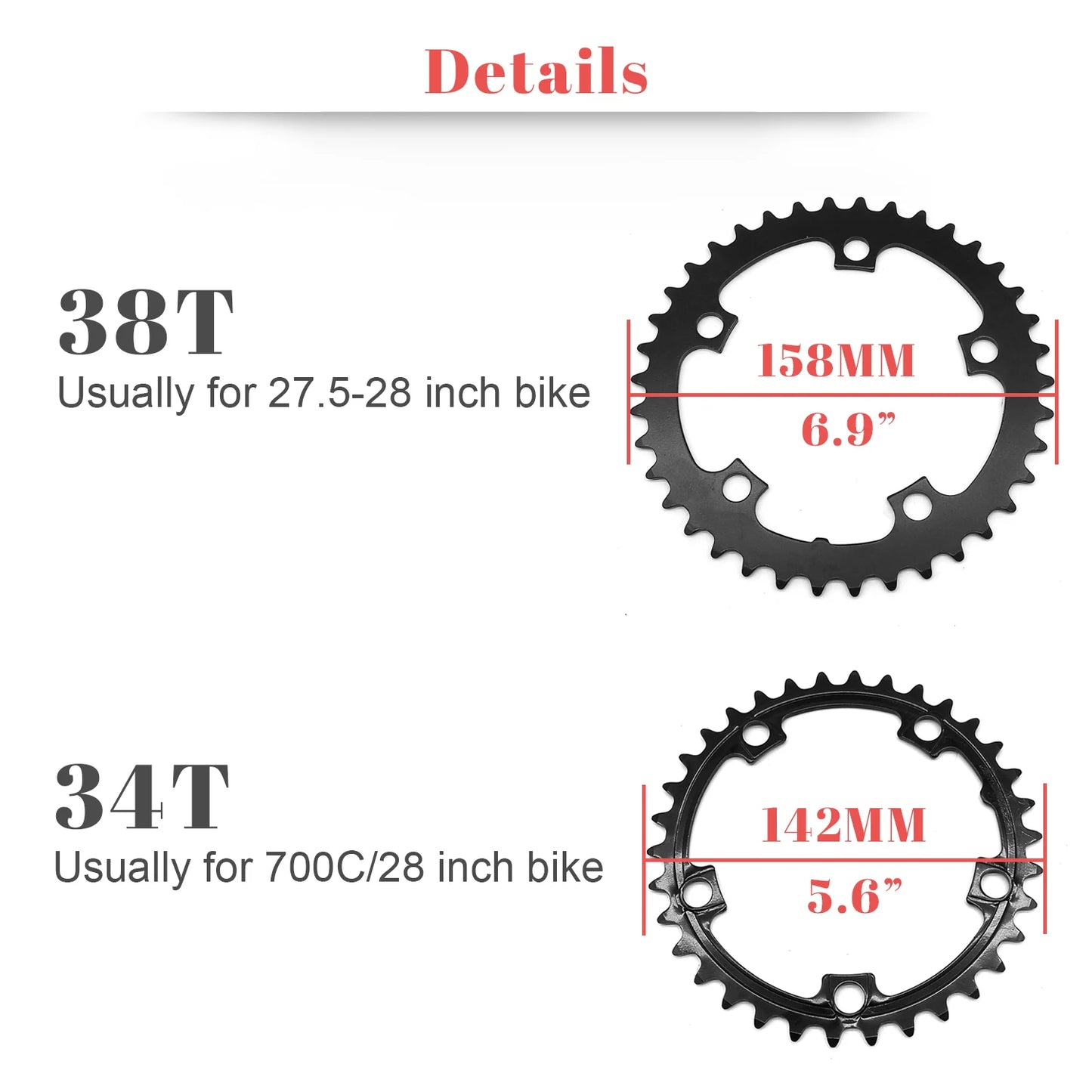 TSDZ2 TSDZ2B Tongsheng Mid Drive Motor 52T 48T 38T 36T 34T Chainwheel Chain Ring Set for Electric Bike Bicycle Kit