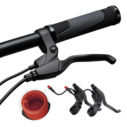 2 Pin Brake Levers for Electric Bicycle Brake Lever Handle Bar Grips 2 Wires Left & Right E-Bike Replacement Parts