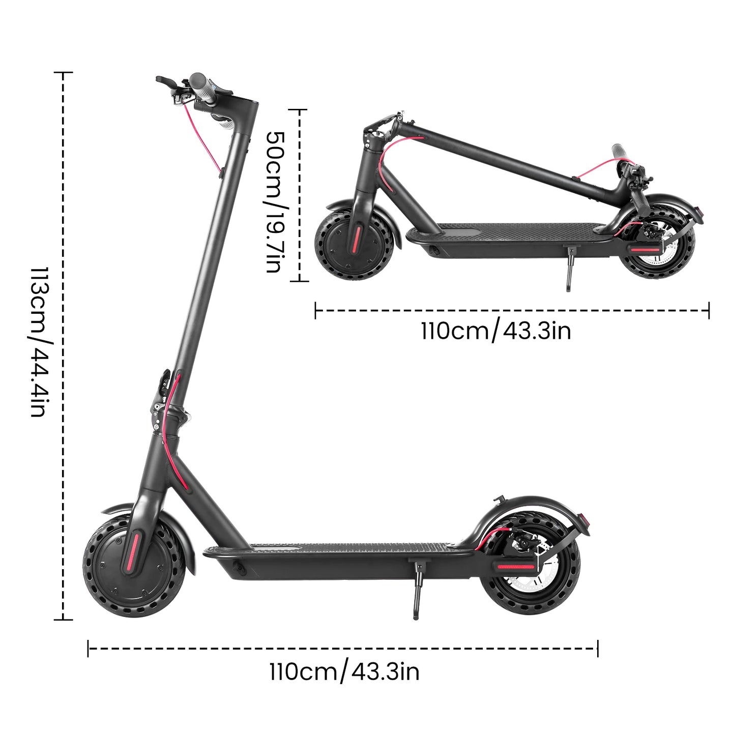 AiliFe Folding A8 Mini Electric Scooter Smart APP  8.5inch tire Foldable E Scooter Long Range Electric Scooters for Commuters