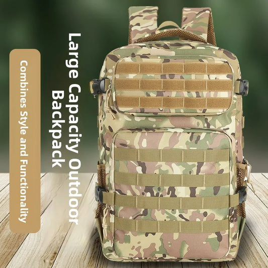 Large Capacity Tactical Backpack Outdoor Sports Hiking Camping Camouflage Bag Multi-Functional Air Cushion Strap Unisex