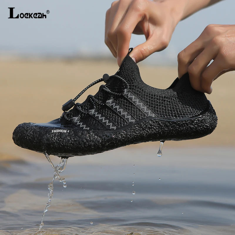 Quick Dry Aquatic Sneakers Men Women Barefoot Beach Wading Shoes Breathable Non-slip Water Sports Footwear for Surfing Diving