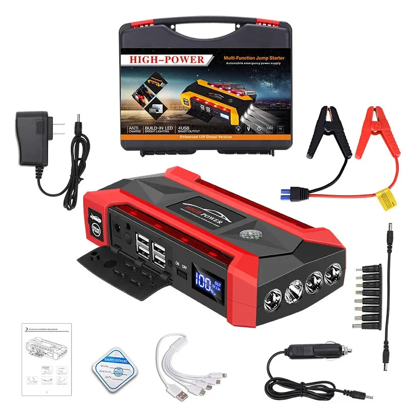 5000A Car Battery Starter Portable Charger Auto Jump Starter 12V Petrol Diesel Car Emergency Booster Start Power Supply