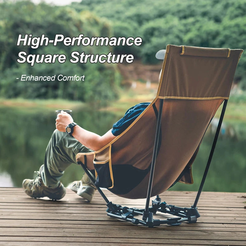 OneTigris Camping Folding Chairs Outdoor High Back Tourist Chair For Fishing Trekking BBQ Parties Gardening Beach Indoor Use