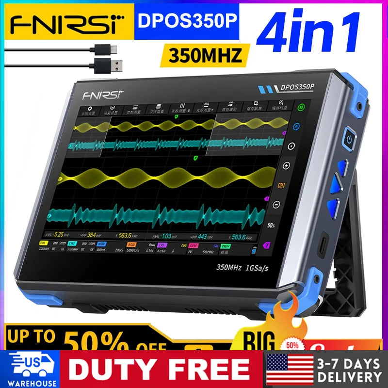 4in1 Tablet Oscilloscope 2 Channel 350MHz Signal Generator