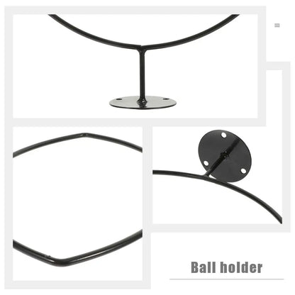 2Pcs Wall Football Rack Iron Ball Display Stand for Shopping Mall Counter Home Gym Basketball Rugby Volleyball Hat Storage